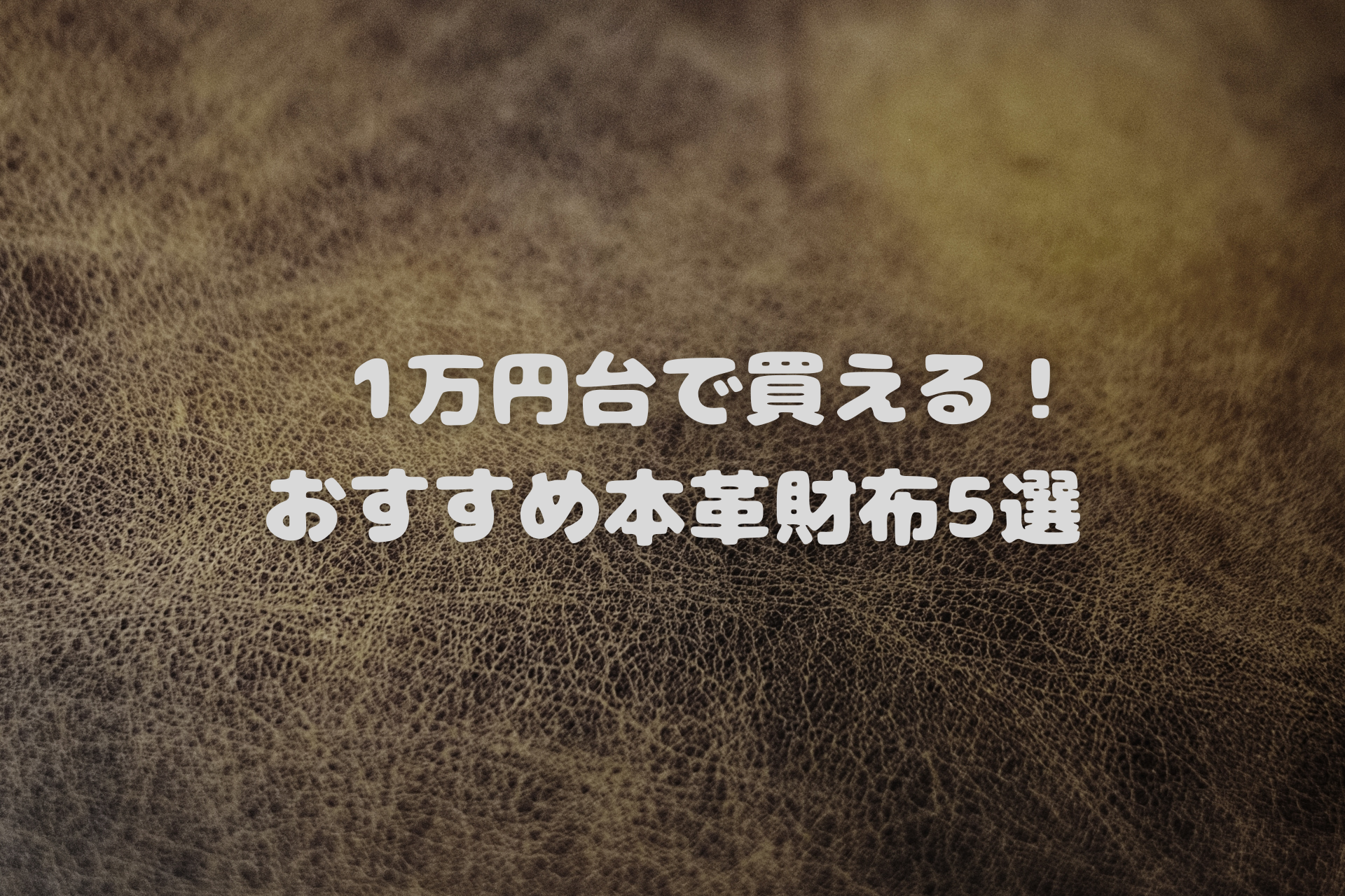 1万円台で購入できる本革財布を紹介します。